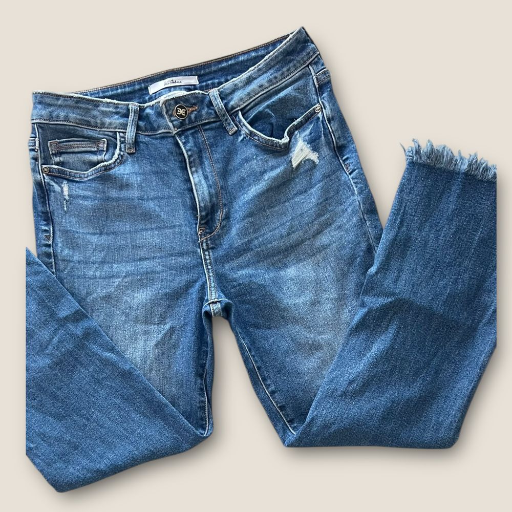 Sam Edelman The Stiletto Crop Boot High Rise Distressed Raw Hem Jeans Size 29